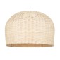 GloboStar® BERMUDA 01709 Boho Κρεμαστό Φωτιστικό Καμπάνα Μονόφωτο 1 x E27 IP20 Μπεζ Ξύλο - Μ50 x Π50 x Y34cm