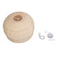 GloboStar® BERMUDA 01709 Boho Κρεμαστό Φωτιστικό Καμπάνα Μονόφωτο 1 x E27 IP20 Μπεζ Ξύλο - Μ50 x Π50 x Y34cm