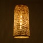 GloboStar® CALERO 01710 Boho Μοντέρνο Κρεμαστό Πλέγμα Μονόφωτο 1 x E27 IP20 Μπεζ Ξύλο - Μ25 x Π25 x Υ50cm