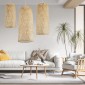 GloboStar® CALERO 01711 Boho Κρεμαστό Φωτιστικό Πλέγμα Μονόφωτο 1 x E27 IP20 Μπεζ Ξύλο - Μ30 x Π30 x Υ70cm