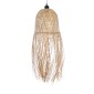 GloboStar® MANILA 01713 Boho Κρεμαστό Φωτιστικό Πλέγμα Μονόφωτο 1 x E27 IP20 Μπεζ Ξύλο - Μ25 x Π25 x Υ60cm