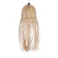 GloboStar® MANILA 01713 Boho Κρεμαστό Φωτιστικό Πλέγμα Μονόφωτο 1 x E27 IP20 Μπεζ Ξύλο - Μ25 x Π25 x Υ60cm