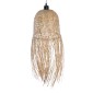 GloboStar® MANILA 01713 Boho Κρεμαστό Φωτιστικό Πλέγμα Μονόφωτο 1 x E27 IP20 Μπεζ Ξύλο - Μ25 x Π25 x Υ60cm
