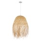 GloboStar® MANILA 01714 Boho Κρεμαστό Φωτιστικό Πλέγμα Μονόφωτο 1 x E27 IP20 Μπεζ Ξύλο - Μ45 x Π45 x Υ60cm