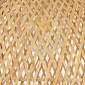 GloboStar® MANILA 01714 Boho Κρεμαστό Φωτιστικό Πλέγμα Μονόφωτο 1 x E27 IP20 Μπεζ Ξύλο - Μ45 x Π45 x Υ60cm