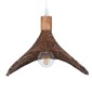 GloboStar® CUBA 01716 Boho Κρεμαστό Φωτιστικό Ανάρτηση Μονόφωτο 1 x E27 IP20 Καφέ Ξύλο - Μ33 x Π33 x Υ25cm