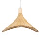 GloboStar® CUBA 01717 Boho Κρεμαστό Φωτιστικό Ανάρτηση Μονόφωτο 1 x E27 IP20 Μπεζ Ξύλο - Μ43 x Π43 x Y30cm