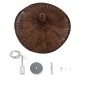 GloboStar® CUBA 01718 Boho Κρεμαστό Φωτιστικό Ανάρτηση Μονόφωτο 1 x E27 IP20 Καφέ Ξύλο - Μ43 x Π43 x Y40cm