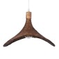 GloboStar® CUBA 01718 Boho Κρεμαστό Φωτιστικό Ανάρτηση Μονόφωτο 1 x E27 IP20 Καφέ Ξύλο - Μ43 x Π43 x Y40cm