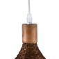 GloboStar® CUBA 01718 Boho Κρεμαστό Φωτιστικό Ανάρτηση Μονόφωτο 1 x E27 IP20 Καφέ Ξύλο - Μ43 x Π43 x Y40cm
