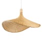 GloboStar® CUBA 01719 Boho Κρεμαστό Φωτιστικό Ανάρτηση Μονόφωτο 1 x E27 IP20 Μπεζ Ξύλο - Μ53 x Π53 x Υ30cm