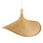 GloboStar® CUBA 01719 Boho Κρεμαστό Φωτιστικό Ανάρτηση Μονόφωτο 1 x E27 IP20 Μπεζ Ξύλο - Μ53 x Π53 x Υ30cm