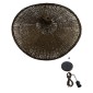 GloboStar® CUBA 01720 Boho Κρεμαστό Φωτιστικό Ανάρτηση Μονόφωτο 1 x E27 IP20 Καφέ Ξύλο - Μ53 x Π53 x Υ30cm