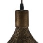 GloboStar® CUBA 01720 Boho Κρεμαστό Φωτιστικό Ανάρτηση Μονόφωτο 1 x E27 IP20 Καφέ Ξύλο - Μ53 x Π53 x Υ30cm