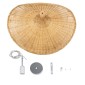 GloboStar® CUBA 01721 Boho Κρεμαστό Φωτιστικό Ανάρτηση Μονόφωτο 1 x E27 IP20 Μπεζ Ξύλο - Μ63 x Π63 x Υ32cm