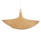 GloboStar® CUBA 01721 Boho Κρεμαστό Φωτιστικό Ανάρτηση Μονόφωτο 1 x E27 IP20 Μπεζ Ξύλο - Μ63 x Π63 x Υ32cm