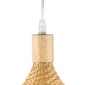 GloboStar® CUBA 01721 Boho Κρεμαστό Φωτιστικό Ανάρτηση Μονόφωτο 1 x E27 IP20 Μπεζ Ξύλο - Μ63 x Π63 x Υ32cm