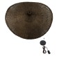 GloboStar® CUBA 01722 Boho Κρεμαστό Φωτιστικό Ανάρτηση Μονόφωτο 1 x E27 IP20 Καφέ Ξύλο - Μ63 x Π63 x Υ32cm
