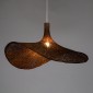 GloboStar® CUBA 01722 Boho Κρεμαστό Φωτιστικό Ανάρτηση Μονόφωτο 1 x E27 IP20 Καφέ Ξύλο - Μ63 x Π63 x Υ32cm