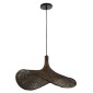 GloboStar® CUBA 01722 Boho Κρεμαστό Φωτιστικό Ανάρτηση Μονόφωτο 1 x E27 IP20 Καφέ Ξύλο - Μ63 x Π63 x Υ32cm