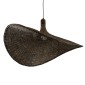 GloboStar® CUBA 01722 Boho Κρεμαστό Φωτιστικό Ανάρτηση Μονόφωτο 1 x E27 IP20 Καφέ Ξύλο - Μ63 x Π63 x Υ32cm