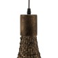 GloboStar® CUBA 01722 Boho Κρεμαστό Φωτιστικό Ανάρτηση Μονόφωτο 1 x E27 IP20 Καφέ Ξύλο - Μ63 x Π63 x Υ32cm