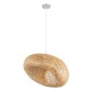 GloboStar® CARIBBEAN 01723 Boho Κρεμαστό Φωτιστικό Ανάρτηση Μονόφωτο 1 x E27 IP20 Μπεζ Ξύλο - Μ45 x Π45 x Υ24cm