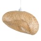 GloboStar® CARIBBEAN 01723 Boho Κρεμαστό Φωτιστικό Ανάρτηση Μονόφωτο 1 x E27 IP20 Μπεζ Ξύλο - Μ45 x Π45 x Υ24cm