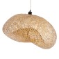 GloboStar® CARIBBEAN 01724 Boho Κρεμαστό Φωτιστικό Ανάρτηση Μονόφωτο 1 x E27 IP20 Μπεζ Ξύλο - Μ60 x Π60 x Υ38cm