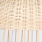GloboStar® LUCIA 01725 Boho Κρεμαστό Φωτιστικό Πλέγμα Μονόφωτο 1 x E27 IP20 Μπεζ Ξύλο - Μ40 x Π40 x Y34cm