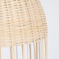 GloboStar® LUCIA 01725 Boho Κρεμαστό Φωτιστικό Πλέγμα Μονόφωτο 1 x E27 IP20 Μπεζ Ξύλο - Μ40 x Π40 x Y34cm
