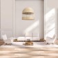 GloboStar® LUCIA 01726 Boho Κρεμαστό Φωτιστικό Πλέγμα Μονόφωτο 1 x E27 IP20 Μπεζ Ξύλο - Μ60 x Π60 x Y60cm