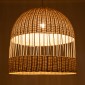 GloboStar® LUCIA 01726 Boho Κρεμαστό Φωτιστικό Πλέγμα Μονόφωτο 1 x E27 IP20 Μπεζ Ξύλο - Μ60 x Π60 x Y60cm