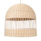 GloboStar® LUCIA 01726 Boho Κρεμαστό Φωτιστικό Πλέγμα Μονόφωτο 1 x E27 IP20 Μπεζ Ξύλο - Μ60 x Π60 x Y60cm