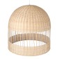 GloboStar® LUCIA 01726 Boho Κρεμαστό Φωτιστικό Πλέγμα Μονόφωτο 1 x E27 IP20 Μπεζ Ξύλο - Μ60 x Π60 x Y60cm