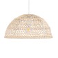 GloboStar® COMORES 01727 Boho Κρεμαστό Φωτιστικό Πλέγμα Μονόφωτο 1 x E27 IP20 Μπεζ Ξύλο -Μ40 x Π40 x Y20cm