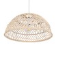 GloboStar® COMORES 01727 Boho Κρεμαστό Φωτιστικό Πλέγμα Μονόφωτο 1 x E27 IP20 Μπεζ Ξύλο -Μ40 x Π40 x Y20cm