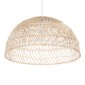 GloboStar® COMORES 01728 Boho Κρεμαστό Φωτιστικό Πλέγμα Μονόφωτο 1 x E27 IP20 Μπεζ Ξύλο - Μ60 x Π60 x Y29cm