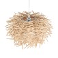 GloboStar® MINORCA 01729 Boho Κρεμαστό Φωτιστικό Ανάρτηση Μονόφωτο 1 x E27 IP20 Μπεζ Ξύλο - Μ30 x Π30 x Υ18cm