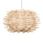 GloboStar® MINORCA 01730 Boho Κρεμαστό Φωτιστικό Ανάρτηση Μονόφωτο 1 x E27 IP20 Μπεζ Ξύλο - Μ35 x Π35 x Y23cm
