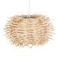 GloboStar® MINORCA 01730 Boho Κρεμαστό Φωτιστικό Ανάρτηση Μονόφωτο 1 x E27 IP20 Μπεζ Ξύλο - Μ35 x Π35 x Y23cm