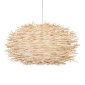 GloboStar® MINORCA 01731 Boho Κρεμαστό Φωτιστικό Ανάρτηση Μονόφωτο 1 x E27 IP20 Μπεζ Ξύλο - Μ60 x Π60 x Y35cm