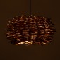 GloboStar® MINORCA 01732 Boho Κρεμαστό Φωτιστικό Ανάρτηση Μονόφωτο 1 x E27 IP20 Καφέ Ξύλο - Μ30 x Π30 x Y18cm