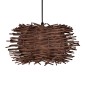 GloboStar® MINORCA 01732 Boho Κρεμαστό Φωτιστικό Ανάρτηση Μονόφωτο 1 x E27 IP20 Καφέ Ξύλο - Μ30 x Π30 x Y18cm