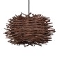 GloboStar® MINORCA 01732 Boho Κρεμαστό Φωτιστικό Ανάρτηση Μονόφωτο 1 x E27 IP20 Καφέ Ξύλο - Μ30 x Π30 x Y18cm