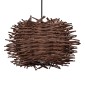 GloboStar® MINORCA 01733 Boho Κρεμαστό Φωτιστικό Ανάρτηση Μονόφωτο 1 x E27 IP20 Καφέ Ξύλο - Μ35 x Π35 x Y23cm