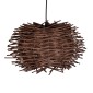 GloboStar® MINORCA 01733 Boho Κρεμαστό Φωτιστικό Ανάρτηση Μονόφωτο 1 x E27 IP20 Καφέ Ξύλο - Μ35 x Π35 x Y23cm