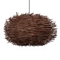 GloboStar® MINORCA 01734 Boho Κρεμαστό Φωτιστικό Ανάρτηση Μονόφωτο 1 x E27 IP20 Καφέ Ξύλο - Μ60 x Π60 x Y35cm