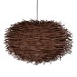 GloboStar® MINORCA 01734 Boho Κρεμαστό Φωτιστικό Ανάρτηση Μονόφωτο 1 x E27 IP20 Καφέ Ξύλο - Μ60 x Π60 x Y35cm