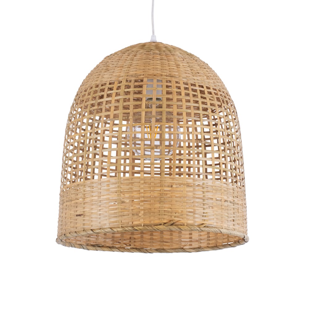 GLOBOSTAR® BORA-BORA 01735 Boho Κρεμαστό Φωτιστικό Οροφής με Ντουί 1 x E27 AC 220-240V IP20 - Μπεζ - Μ42 x Π42 x Υ44cm